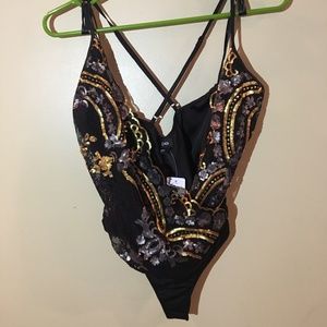 Lace Sequin Bodysuit